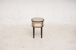 MALAYIN - ROUND RATTAN SIDE TABLE - BLACK