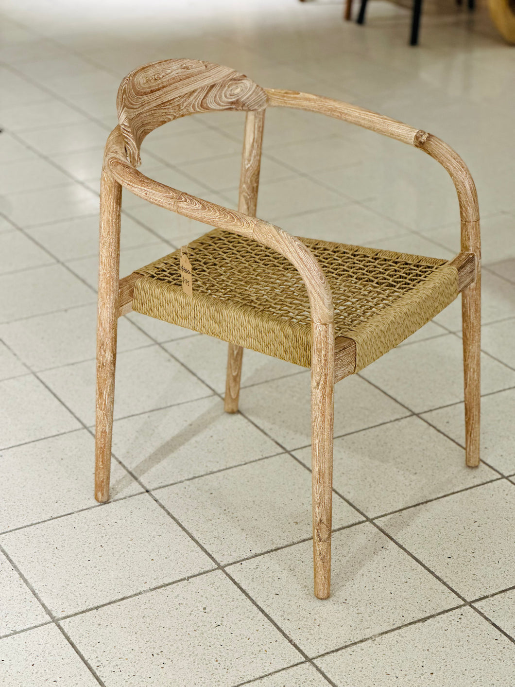MALAYIN - KHAN RANDI - JAMUR RUSTIC CHAIR - WHITE WASH